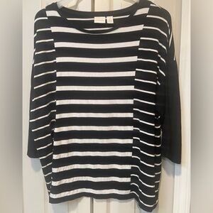 Chico's Monochrome Striped Tee